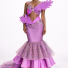 Avant-Garde Orchid and Violet Elegant Evening Dress