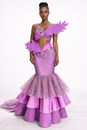 Avant-Garde Orchid and Violet Elegant Evening Dress