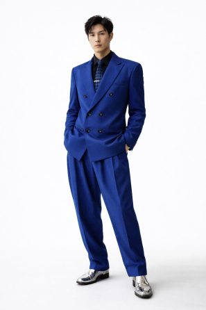 Electric Blue Double Breasted Relaxed Fit Suit